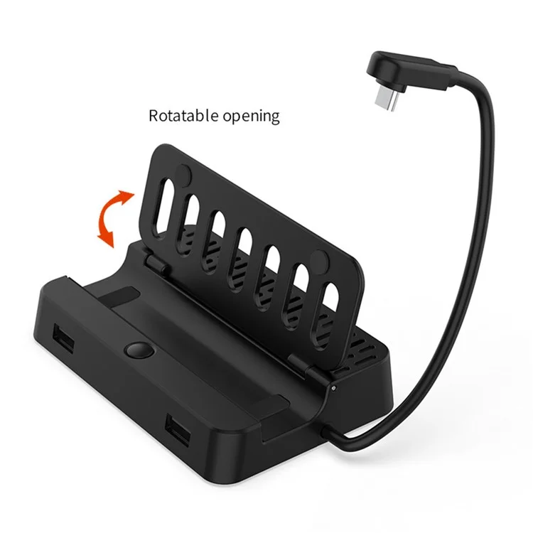DOBE TY-2849 For Steam Deck Station de Dock Convertisseur avec Port Vidéo HD, Ethernet Gigabit, USB 2.0 et Charge Rapide PD