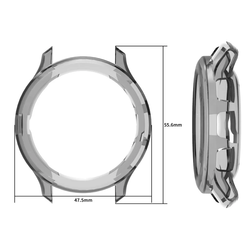 Per Garmin Venu 3 Watch Case Custodia in TPU Cavo Mezzo Protettiva - Nero Trasparente