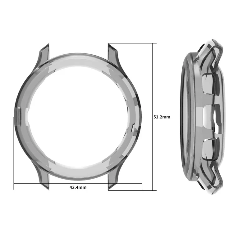Per Garmin Venu 3S Half-Wrapped Case Hollow TPU Shockproof Watch Cover - Nero Trasparente