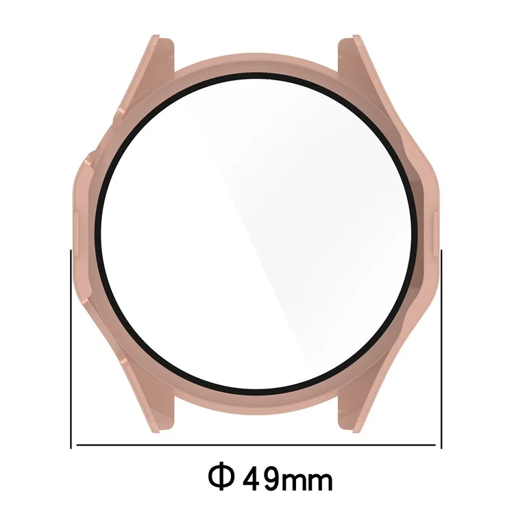 For Huawei Watch GT 4 46mm Case Full Protective Hard PC Cover with Tempered Glass  Screen Protector - Pink