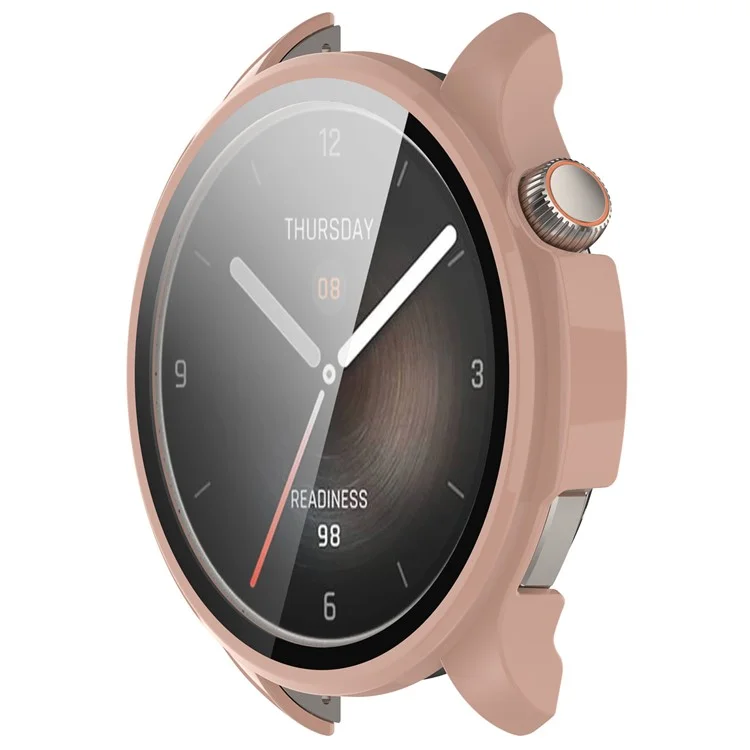 Smart Watch Case for Huami Amazfit Balance A2286 Hard PC Case with Tempered Glass Screen Protector - Pink
