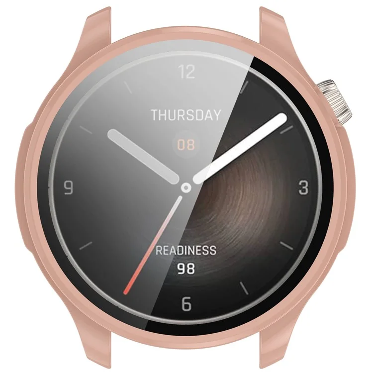 Smart Watch Case for Huami Amazfit Balance A2286 Hard PC Case with Tempered Glass Screen Protector - Pink