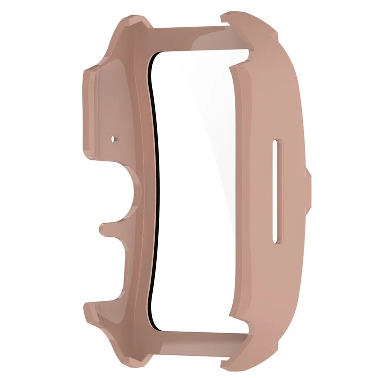 Para Oppo Watch 4 Pro Hard PC Case Cover Anti-Scratch Watch Case with Tempered Glass Screen Film - Rosa