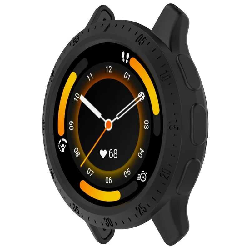 For Garmin Venu 3 TPU Case Cover Anti-Scratch Quick Release Watch Bumper Case with Dial Plate - Black