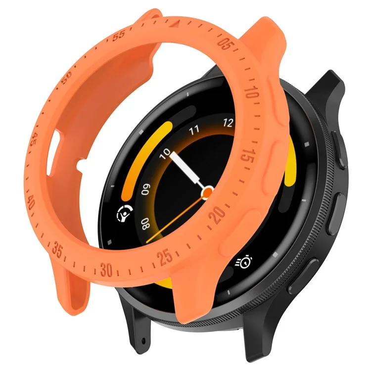 Protective Frame for Garmin Venu 3S Watch Case Cover with Dial Plate TPU Watch Bumper - Orange