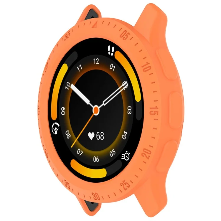 Protective Frame for Garmin Venu 3S Watch Case Cover with Dial Plate TPU Watch Bumper - Orange