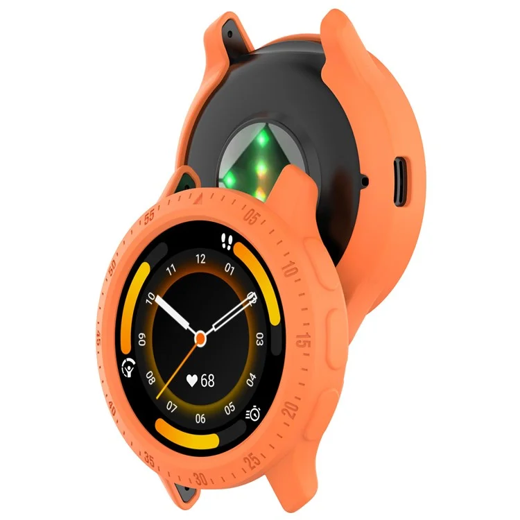 Protective Frame for Garmin Venu 3S Watch Case Cover with Dial Plate TPU Watch Bumper - Orange
