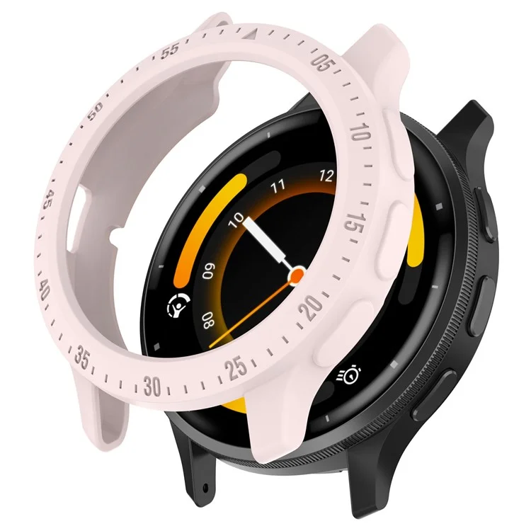 Protective Frame for Garmin Venu 3S Watch Case Cover with Dial Plate TPU Watch Bumper - Light Pink