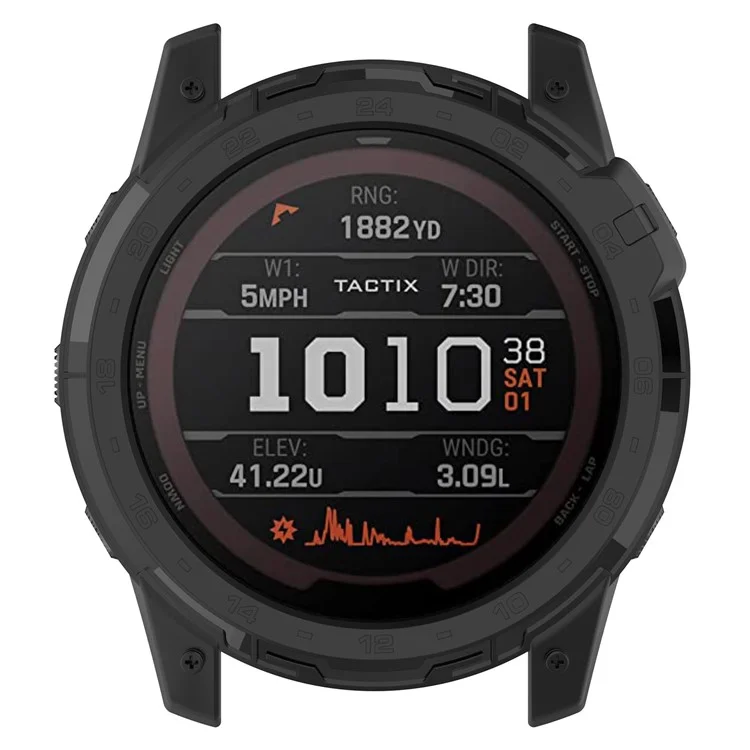 Per Garmin Tactix 7 AMOLED TPU Bumper Case Custodia protettiva Copertura cornice con piastra quadrante - Nero
