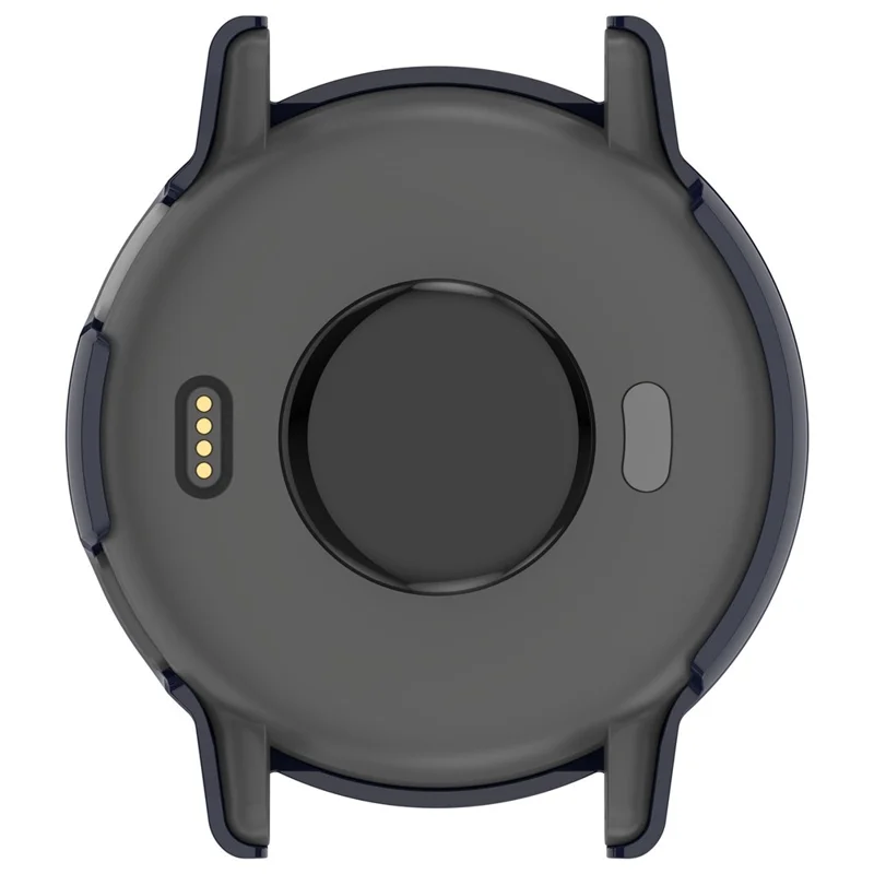 For Garmin Vivoactive / Garmin Active 5 Hard PC Bumper Case with Tempered Glass Screen Protector Watch Case Cover - Dark Blue