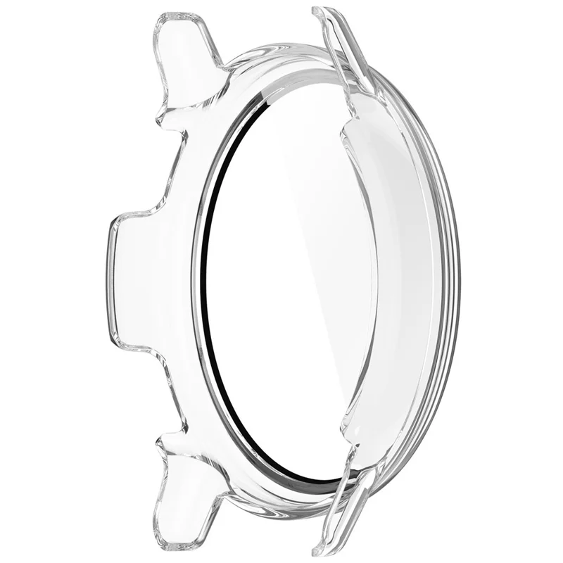 For Garmin Vivoactive / Garmin Active 5 Hard PC Bumper Case with Tempered Glass Screen Protector Watch Case Cover - Transparent