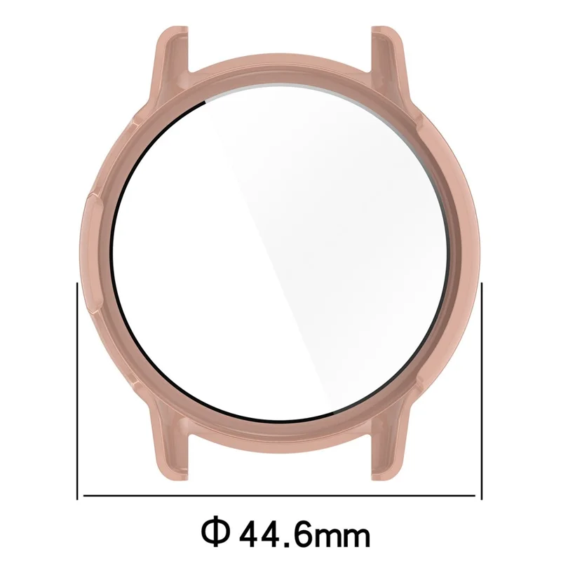 For Garmin Vivoactive / Garmin Active 5 Hard PC Bumper Case with Tempered Glass Screen Protector Watch Case Cover - Ivory White