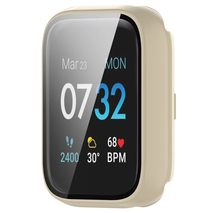 Pour iTouch Air 3 Cadre de protection avec film d'écran en verre trempé Smart Watch Hard PC Bumper Case - Blanc Ivoire