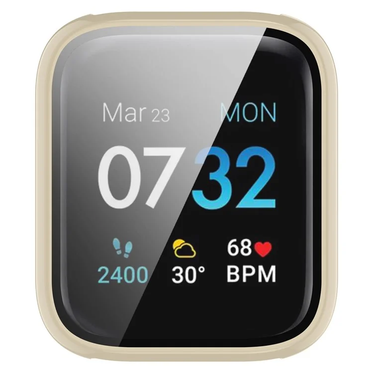 Pour iTouch Air 3 Cadre de protection avec film d'écran en verre trempé Smart Watch Hard PC Bumper Case - Blanc Ivoire