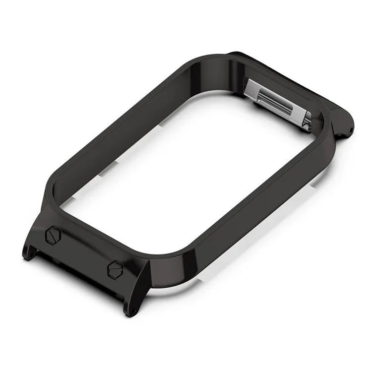 For Xiaomi Smart Band 8 Active / Redmi Smart Band 2 Watch Case Zinc Alloy Frame Work with 18mm Watchband - Black