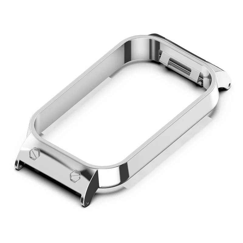 For Xiaomi Smart Band 8 Active / Redmi Smart Band 2 Watch Case Zinc Alloy Frame Work with 18mm Watchband - Silver