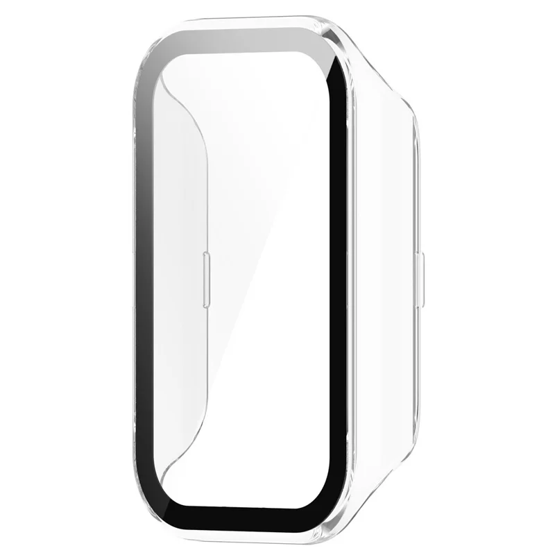For Xiaomi Smart Band 8 Active / Redmi Smart Band 2 Watch Case PC Frame with Tempered Glass Screen Film - Transparent