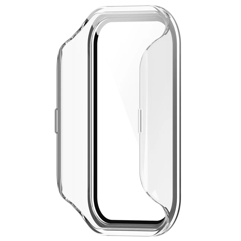 For Xiaomi Smart Band 8 Active / Redmi Smart Band 2 Watch Case PC Frame with Tempered Glass Screen Film - Transparent