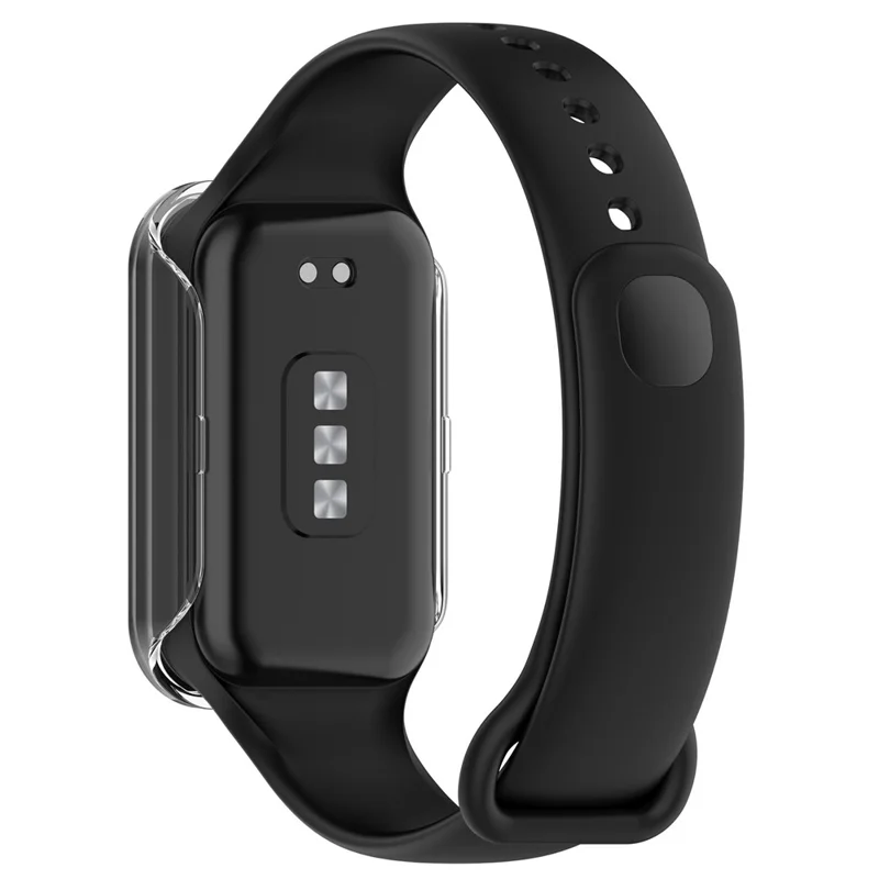 For Xiaomi Smart Band 8 Active / Redmi Smart Band 2 Watch Case PC Frame with Tempered Glass Screen Film - Transparent