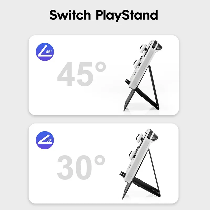 DEVASO For Nintendo Switch / Switch OLED Supporting Stand Holder + 2PCS Tempered Glass Screen Films + 1 Pair Joystick Cap
