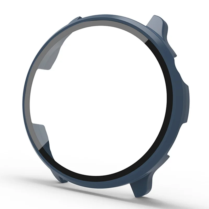 For Mibro Lite 2 Hard PC Bumper Case with Tempered Glass Screen Film Watch Case Cover - Midnight Blue