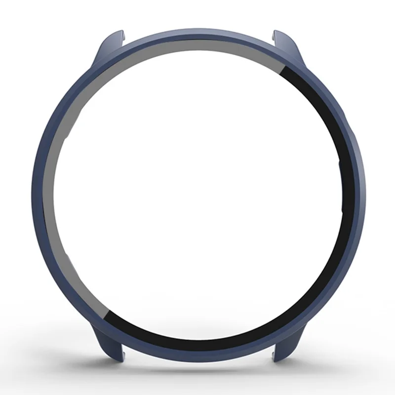 For Mibro Lite 2 Hard PC Bumper Case with Tempered Glass Screen Film Watch Case Cover - Midnight Blue