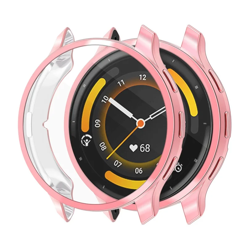 ENKAY HAT PRINCE For Garmin Venu 3S Full Cover Watch Case Electroplating TPU Frame with Screen Film - Pink