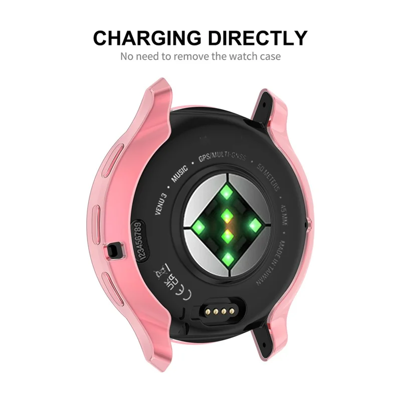ENKAY HAT PRINCE For Garmin Venu 3 Electroplating Full Cover Watch Case TPU Frame with Screen Film - Pink
