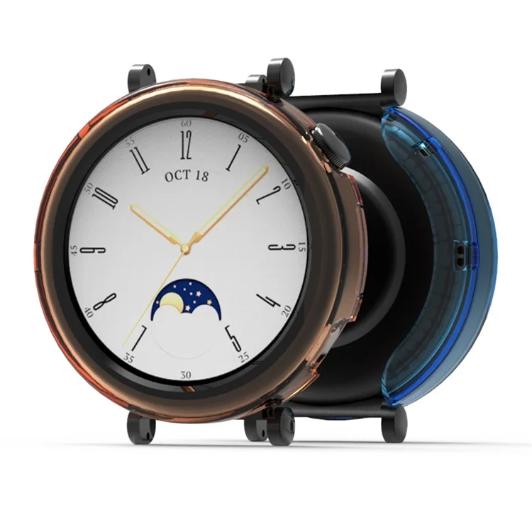 Pour Huawei Watch GT 4 41 mm Boîtier de Montre Ajouré Cadre de Protection en TPU - Orange Transparent