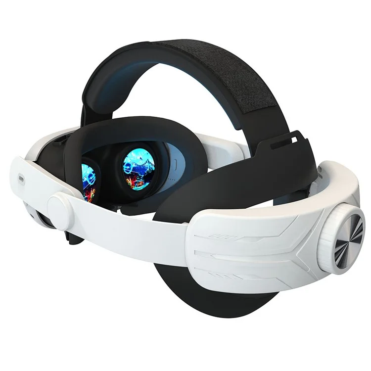 For Meta Quest 3 Adjustable Head Strap Headband Pressure Reduce Fixing Strap VR Accessory - Black+White