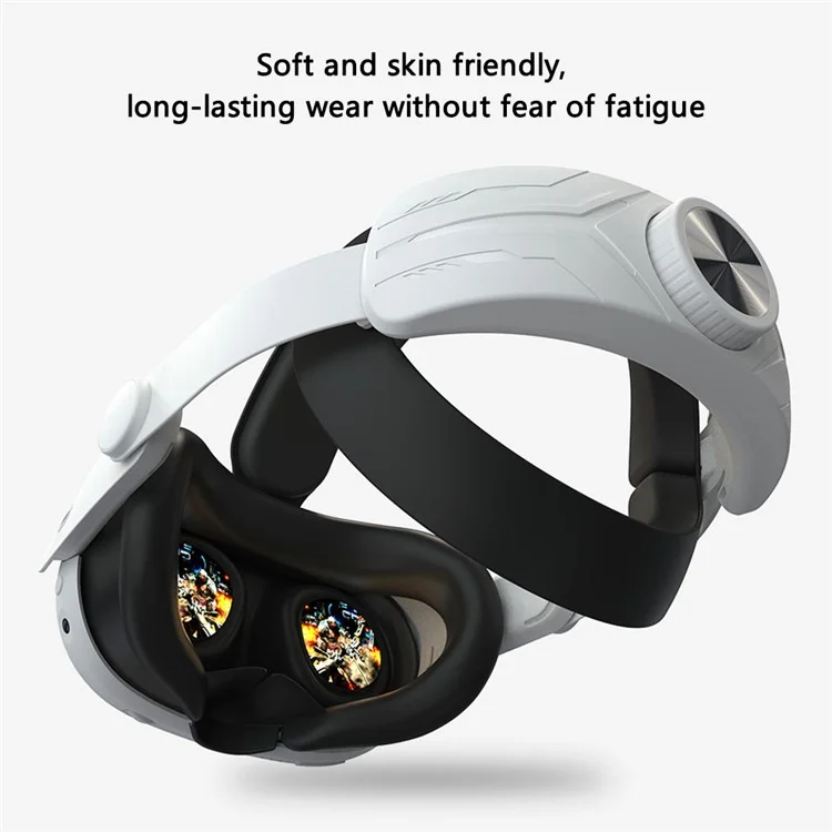 For Meta Quest 3 Adjustable Head Strap Headband Pressure Reduce Fixing Strap VR Accessory - Black+White