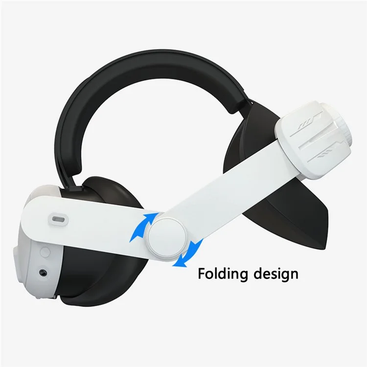 For Meta Quest 3 Adjustable Head Strap Headband Pressure Reduce Fixing Strap VR Accessory - Black+White