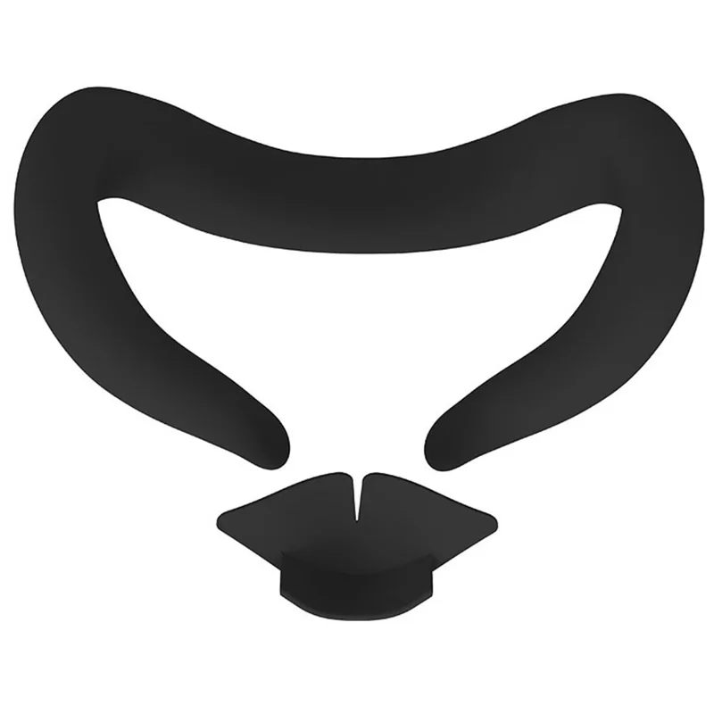 For Meta Quest3 VR Eye Mask Silicone Dust-proof Protective Cover with Nose Support - Black