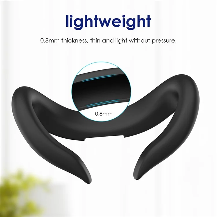 WOLMTT For Meta Quest 3 VR Silicone Eye Mask Anti-sweat Protective Cover - Black