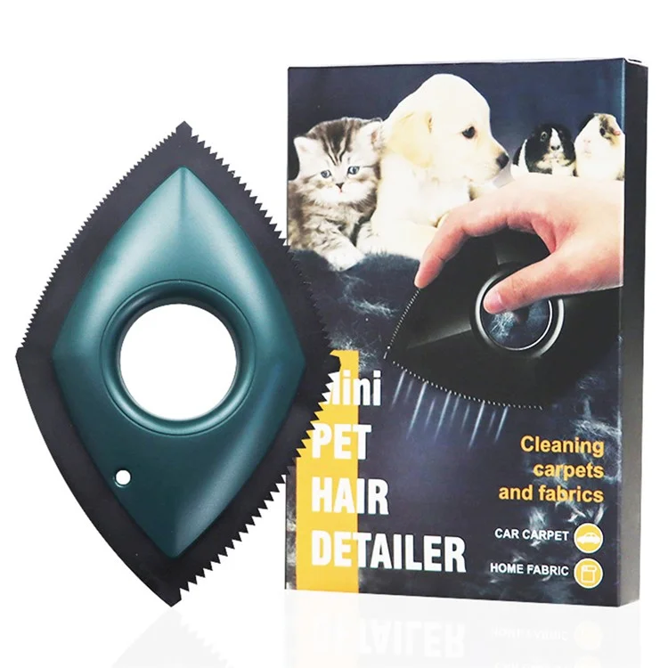 Removedor de Pelos de Animais de Estimação Portátil Escova de Limpeza de Carpetes e Tecidos para Cães e Gatos - Verde Escuro