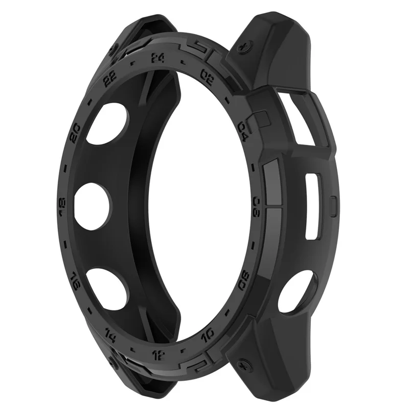 For Garmin Tactix 7 AMOLED Edition Watch Case Hollow TPU Frame with Dial Plate - Black