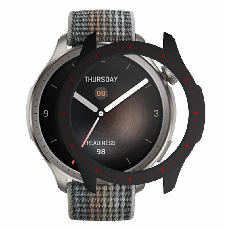 For Huami Amazfit Balance Hard PC Hollow Watch Case Protective Watch Cover - Black+Red