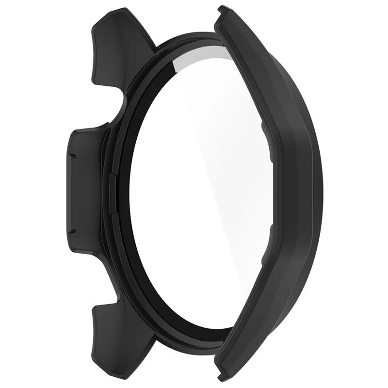 For Huawei Watch GT 4 46mm Watch Case Tempered Glass Screen Protector PC Frame Cover with Dial Plate - Black