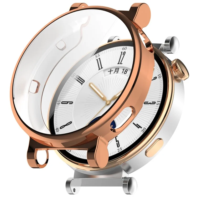 Para Huawei Watch GT 4 41mm Funda de Reloj TPU Protección Completa Cubierta de Reloj Enchapado - Oro Rosa