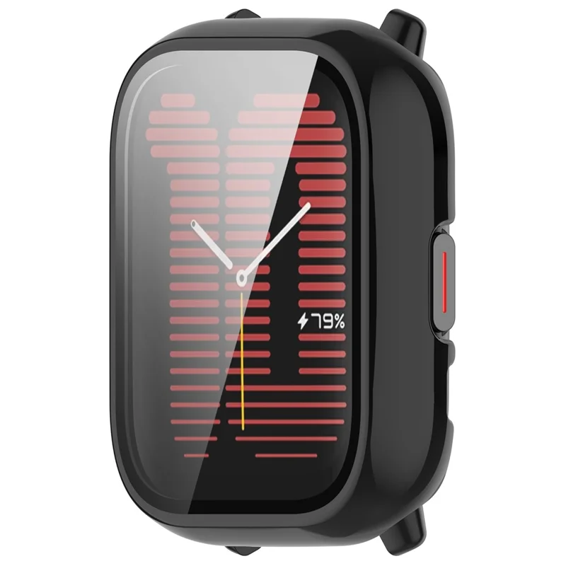 Pour Huami Amazfit Active (A2211) Étui avec film en verre trempé Protection complète Boîtier dur en PC - Noir