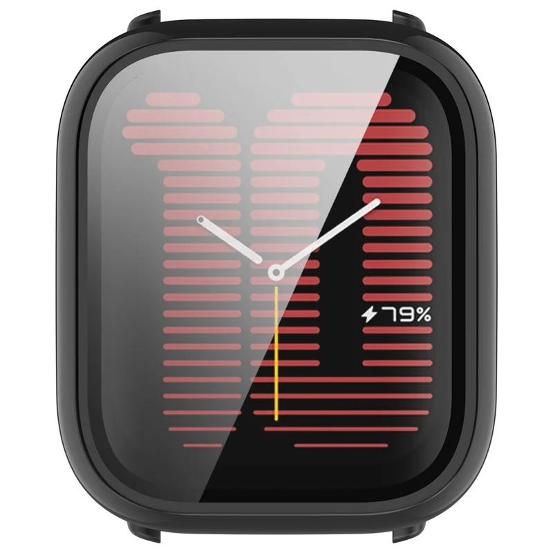 Pour Huami Amazfit Active (A2211) Étui avec film en verre trempé Protection complète Boîtier dur en PC - Noir