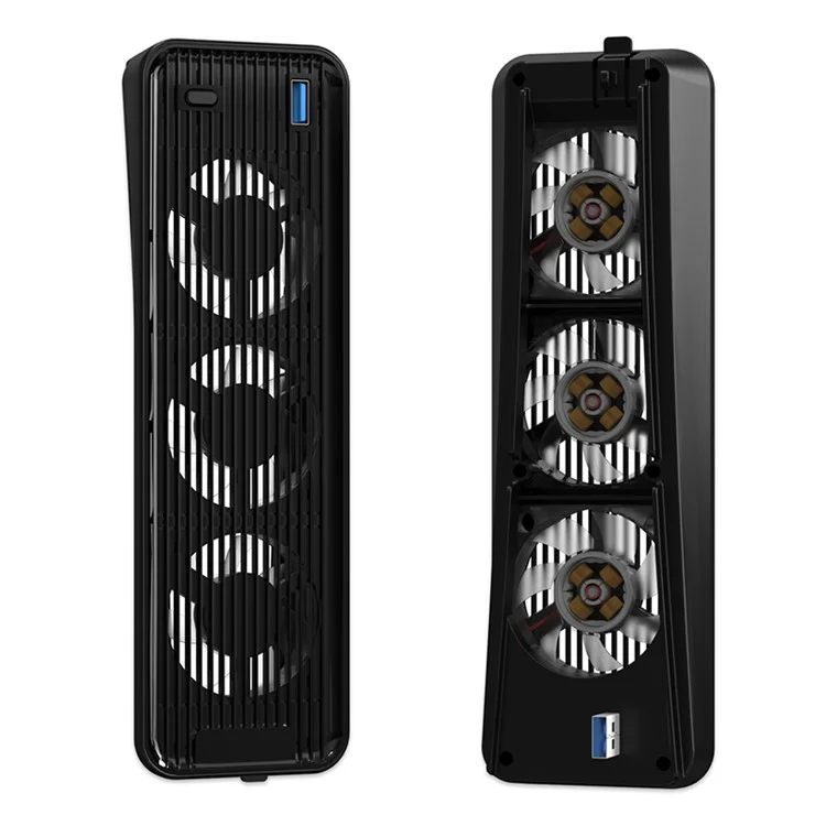 Console de jeu PS5 - Ventilateur de refroidissement ABS 2 vitesses, dissipation de chaleur par vent, ventilateur USB - Noir