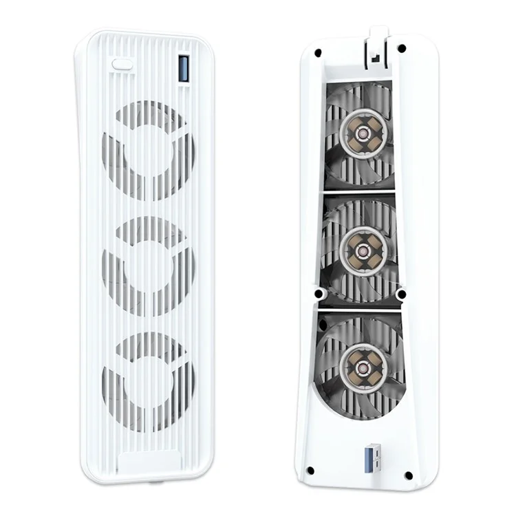 For PS5 Game Console ABS Cooling Fan 2-Gear Wind Heat Dissipation USB Fan Cooler - White