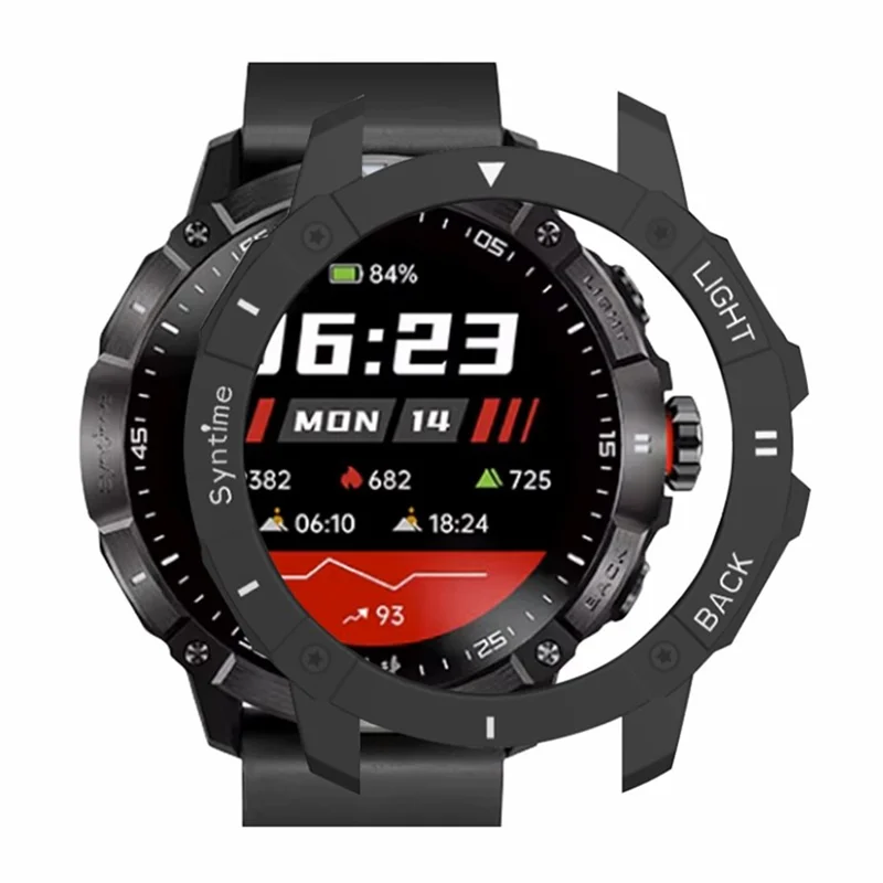 For Syntime 2 / 2 Pro Hard PC Watch Case Hollowed-out Anti-scratch Frame Cover - Black+White