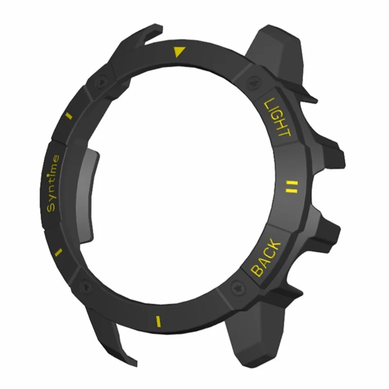 For Syntime 2 / 2 Pro Hard PC Watch Case Hollowed-out Anti-scratch Frame Cover - Black+Yellow