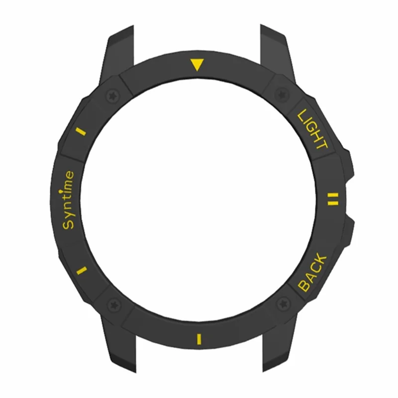 For Syntime 2 / 2 Pro Hard PC Watch Case Hollowed-out Anti-scratch Frame Cover - Black+Yellow