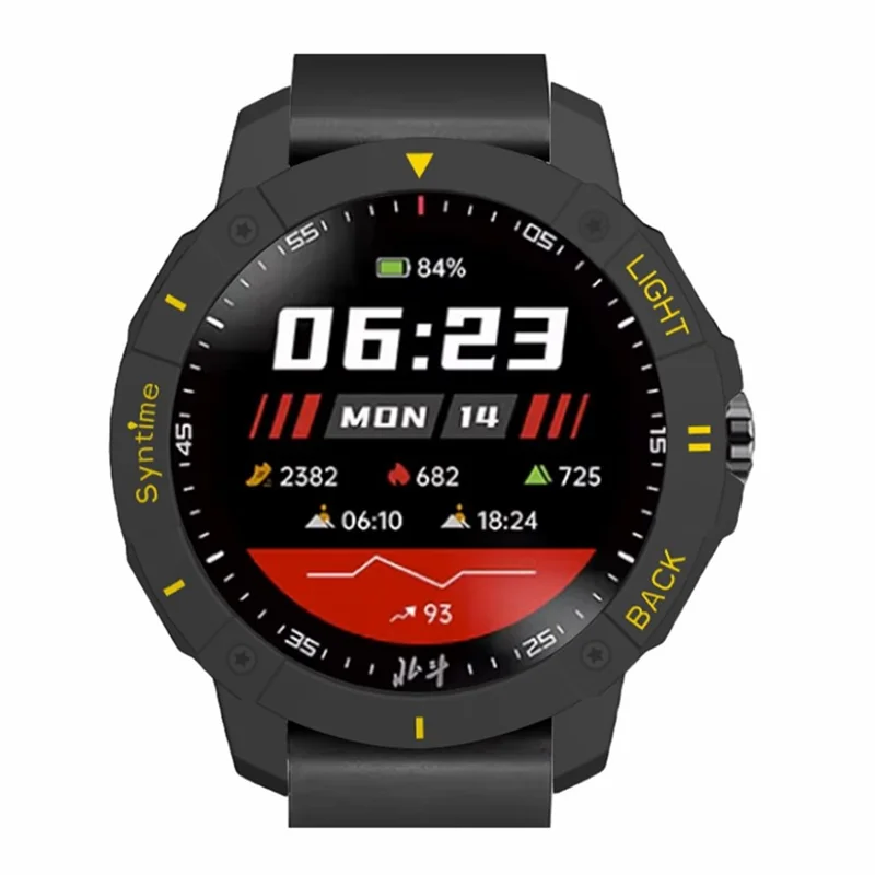 For Syntime 2 / 2 Pro Hard PC Watch Case Hollowed-out Anti-scratch Frame Cover - Black+Yellow