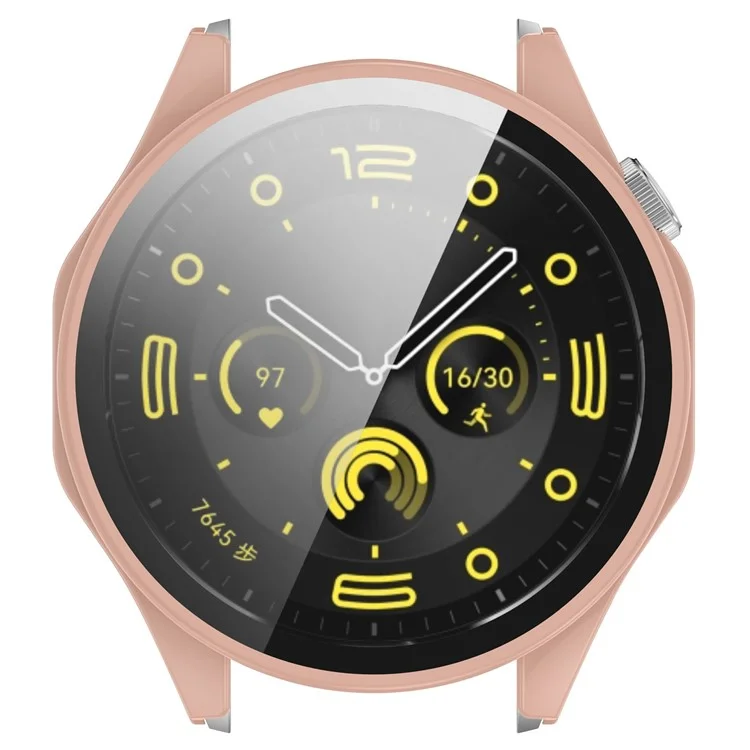 Montre For Honor Watch 4 Pro Étui de protection en PC avec film de protection d'écran en verre trempé - Rose