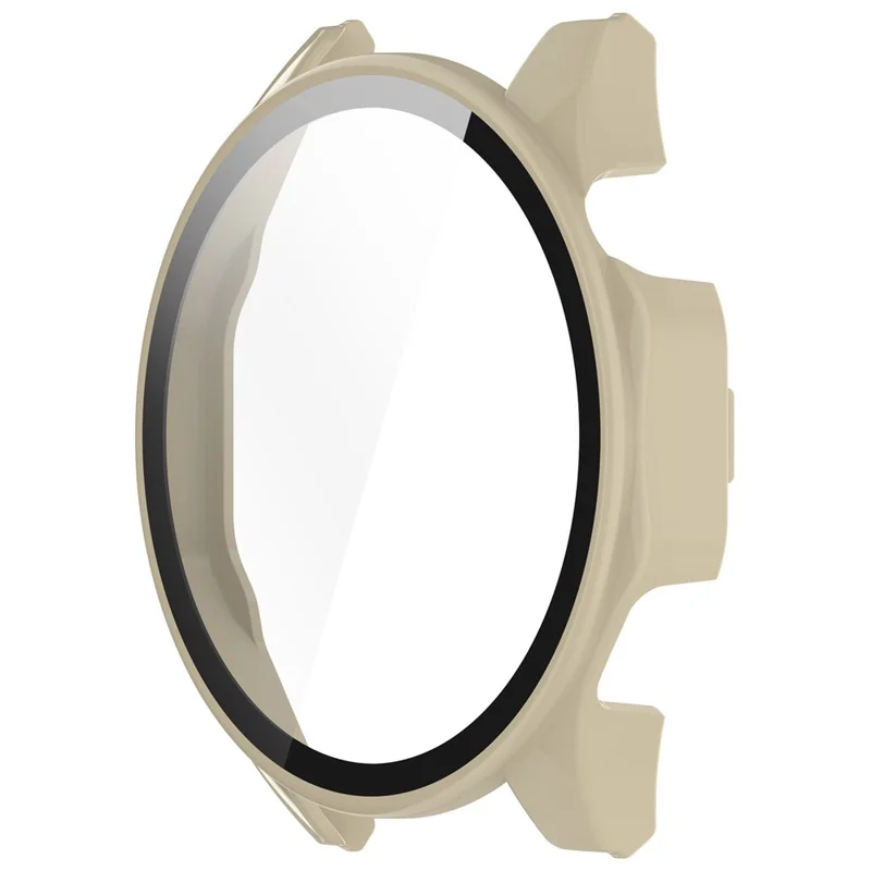 For Honor Watch 4 Pro Watch Case PC Full Coverage Protective Cover with Tempered Glass Screen Film - Ivory White