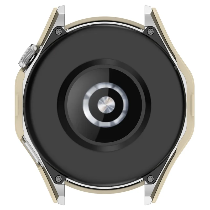 For Honor Watch 4 Pro Watch Case PC Full Coverage Protective Cover with Tempered Glass Screen Film - Ivory White